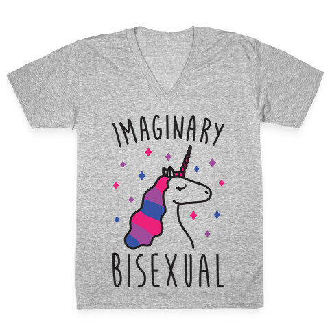 Imaginary Bisexual Unicorn V-Neck Tee Shirt
