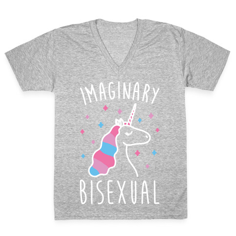 Imaginary Bisexual Unicorn V-Neck Tee Shirt