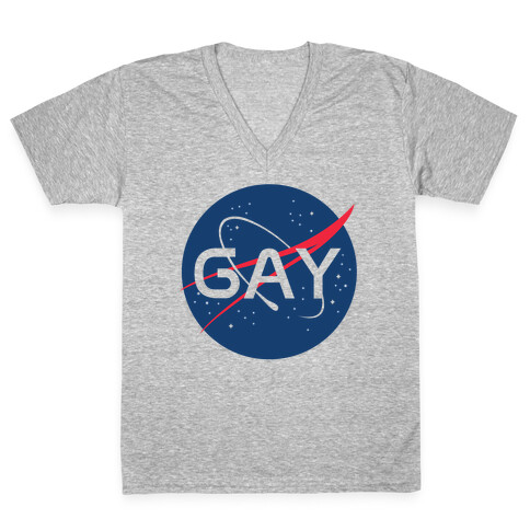 Gay Nasa Parody V-Neck Tee Shirt