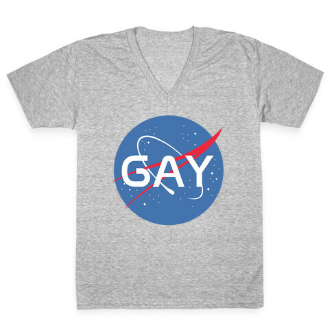 Gay Nasa Parody V-Neck Tee Shirt