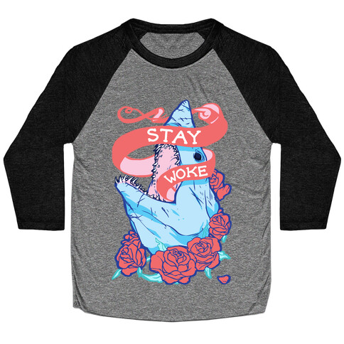 Stay Woke Shark Baseball Tee