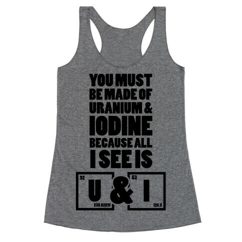 You Must be Made of Uranium and Iodine Racerback Tank Top
