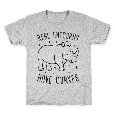 Real Unicorns Have Curves (Rhino) Kids T-Shirt