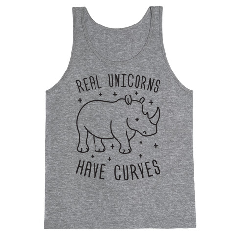 Real Unicorns Have Curves (Rhino) Tank Top