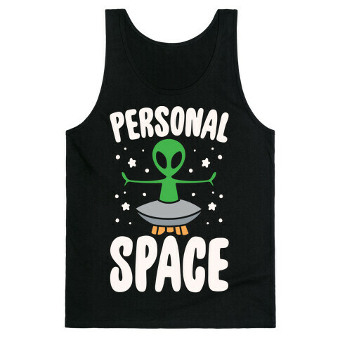 Personal Space White Print Tank Top