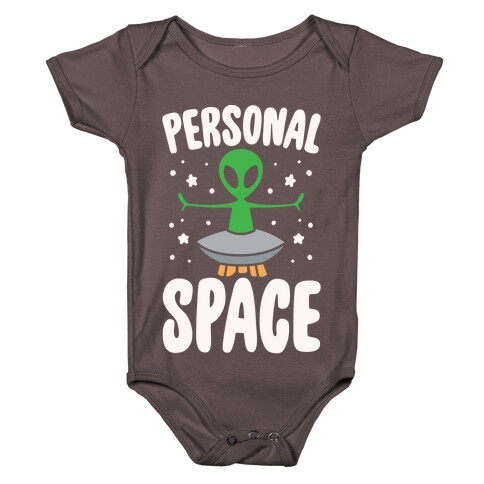 Personal Space White Print Baby One-Piece
