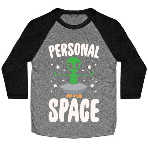 Personal Space White Print Baseball Tee