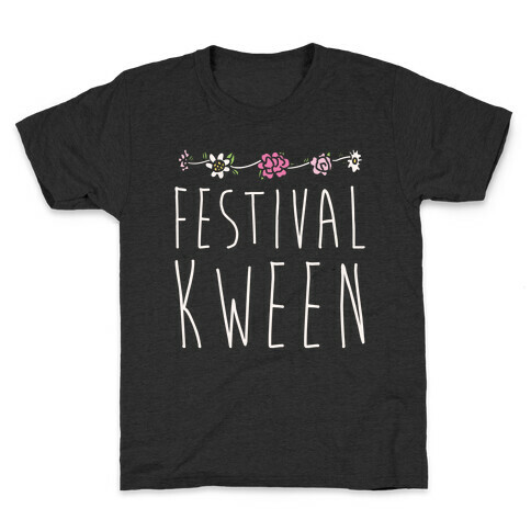 Festival Kween White Print Kids T-Shirt