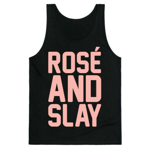 Rose' And Slay White Print Tank Top