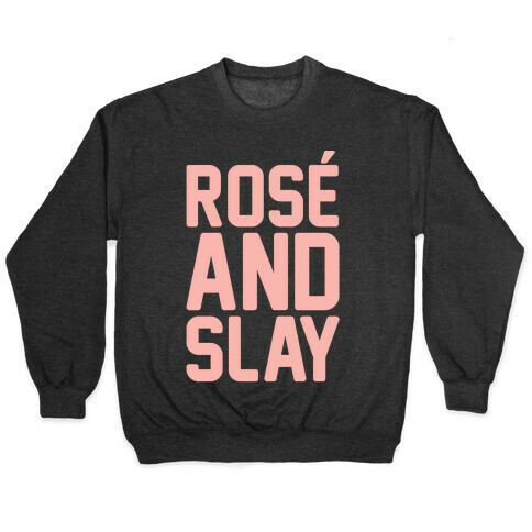 Rose' And Slay White Print Pullover