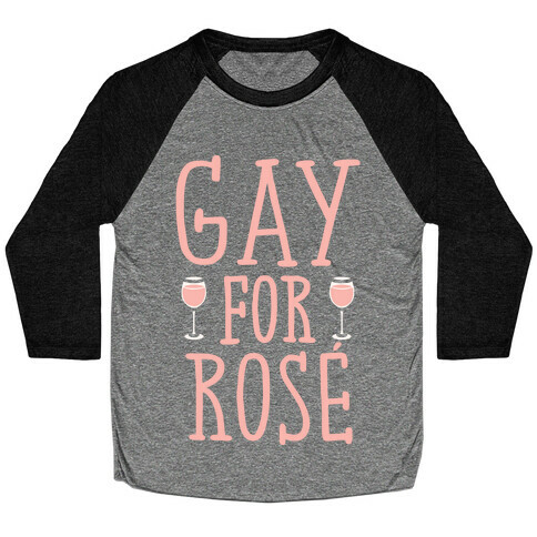Gay For Rose' White Print Baseball Tee