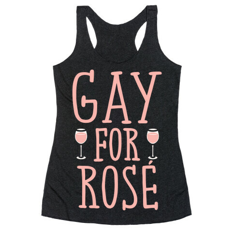 Gay For Rose' White Print Racerback Tank Top