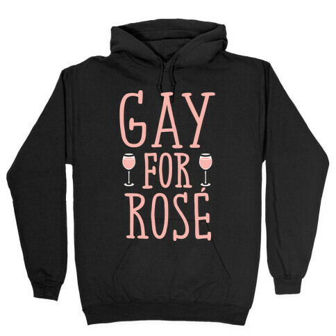Gay For Rose' White Print Hooded Sweatshirt