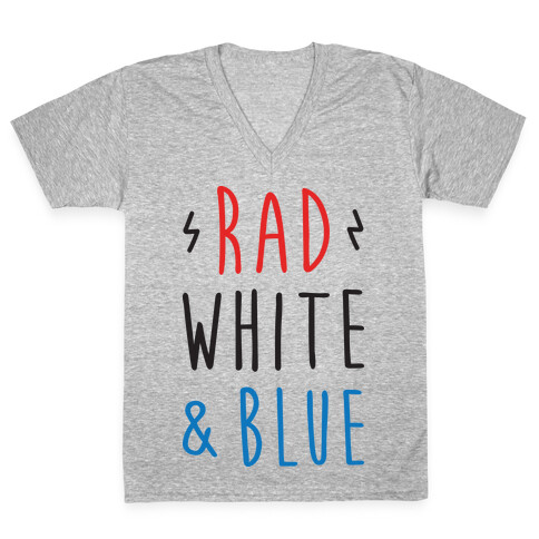 Rad White & Blue V-Neck Tee Shirt