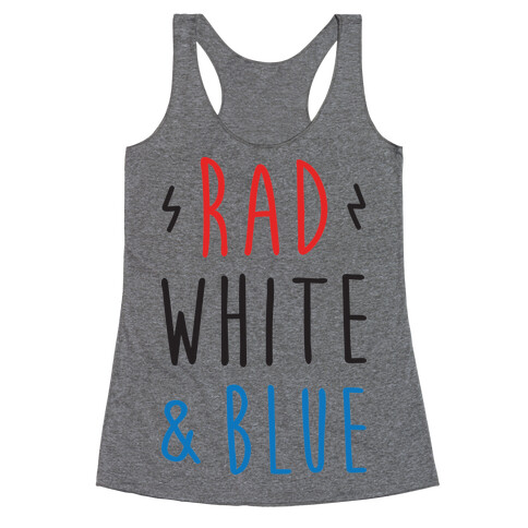 Rad White & Blue Racerback Tank Top