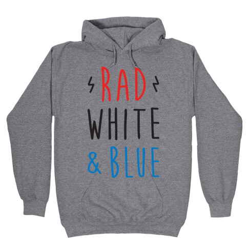 Rad White & Blue Hooded Sweatshirt