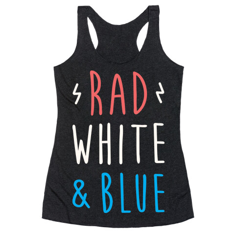 Rad White & Blue Racerback Tank Top