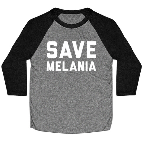 Save Melania White Print Baseball Tee