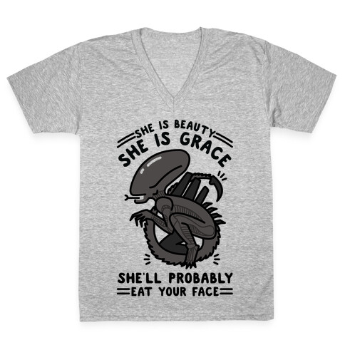 She'll Probably Eat Your Face V-Neck Tee Shirt