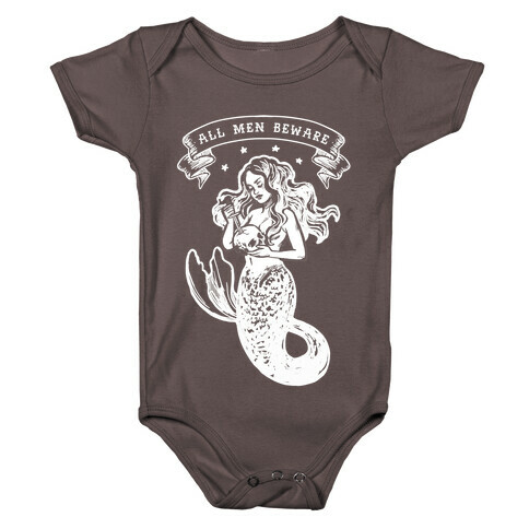 All Men Beware Vintage Mermaid Baby One-Piece