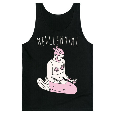 Merllennial White Print Tank Top