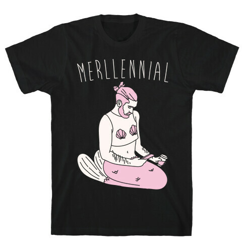 Merllennial White Print T-Shirt