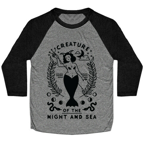 Creature of the Night and Sea Baseball Tee