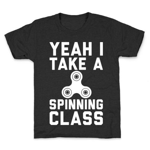 Yeah I Take A Spinning Class White Print Kids T-Shirt