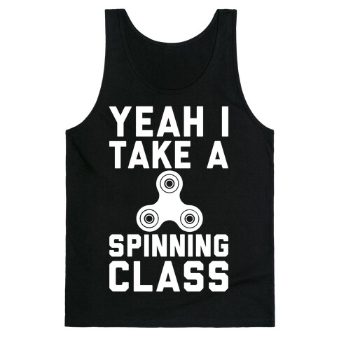 Yeah I Take A Spinning Class White Print Tank Top