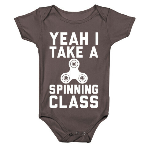 Yeah I Take A Spinning Class White Print Baby One-Piece