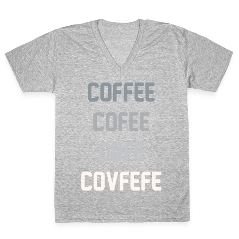 Woke Cofveve White Print V-Neck Tee Shirt