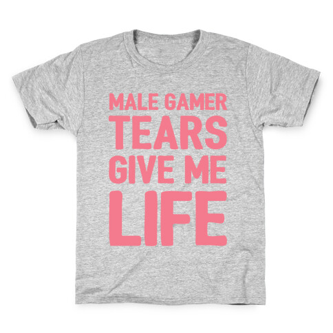 Male Gamer Tears Give Me Life Kids T-Shirt