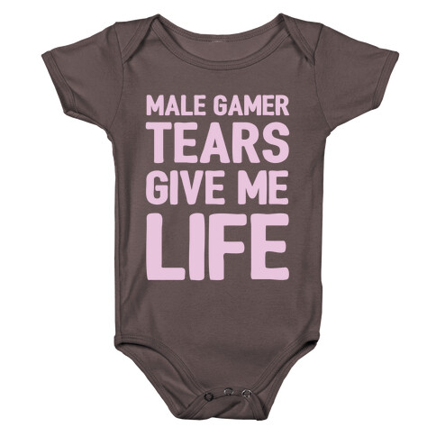 Male Gamer Tears Give Me Life Baby One-Piece