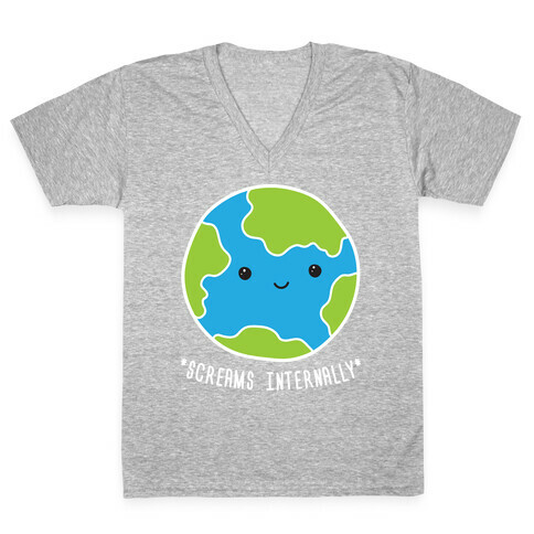 Earth Screams Internally V-Neck Tee Shirt