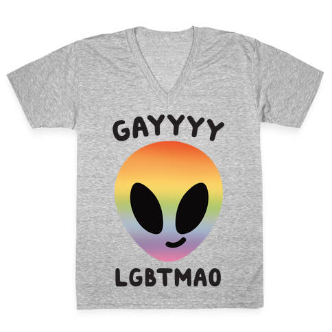 Gayyyy Lgbtmao V-Neck Tee Shirt