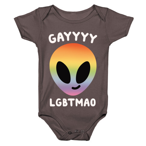 Gayyyy Lgbtmao White Print Baby One-Piece