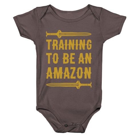 Training To Be An Amazon Parody White Print Baby One-Piece