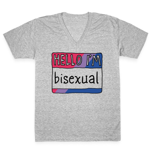 Hello I'm Bisexual V-Neck Tee Shirt