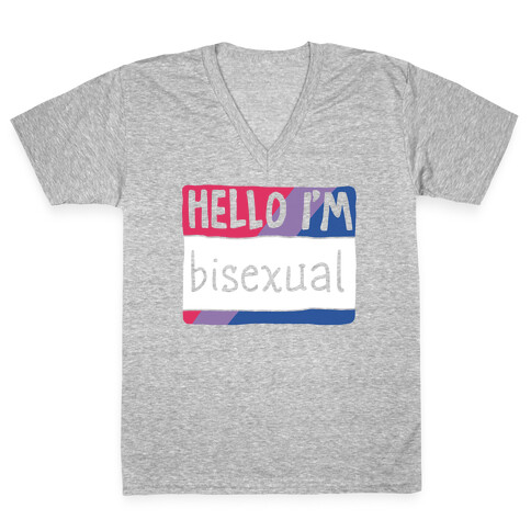 Hello I'm Bisexual V-Neck Tee Shirt