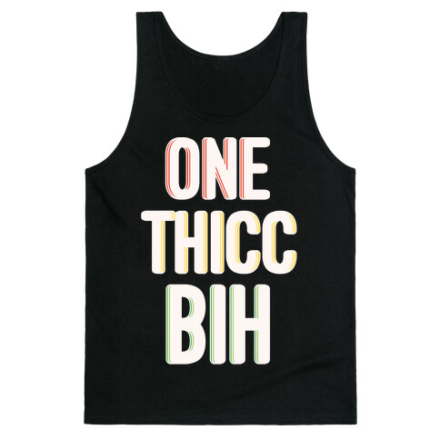 One Thicc Bih White Print Tank Top