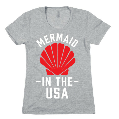Mermaid In The USA Womens T-Shirt