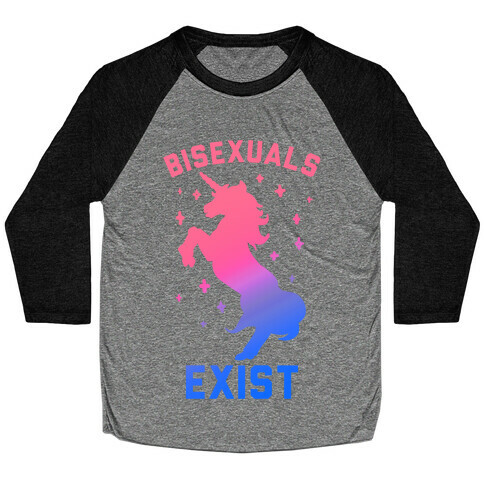 Bisexuals Exist Unicorn Baseball Tee