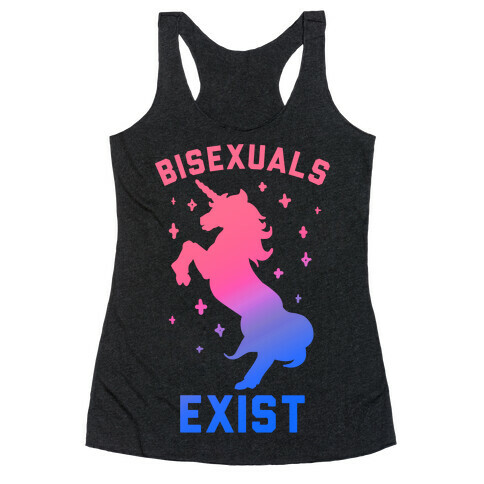 Bisexuals Exist Unicorn Racerback Tank Top