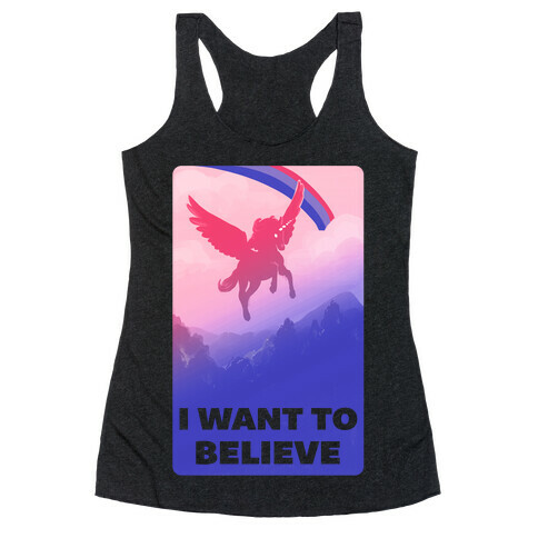 I Want To Believe Bisexual Unicorn Racerback Tank Top