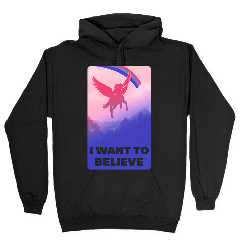 I Want To Believe Bisexual Unicorn Hooded Sweatshirt