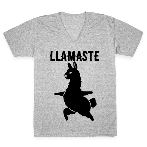 Llamaste Yoga Llama V-Neck Tee Shirt