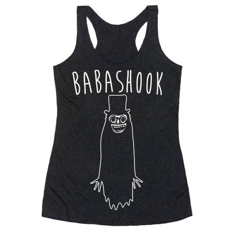 Babashook Parody White Print Racerback Tank Top