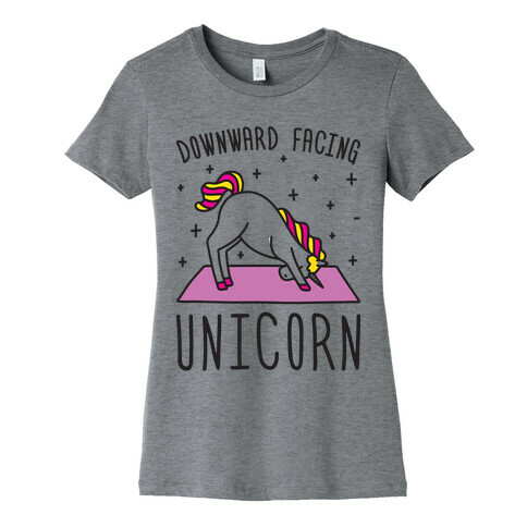 Downward Facing Unicorn Womens T-Shirt