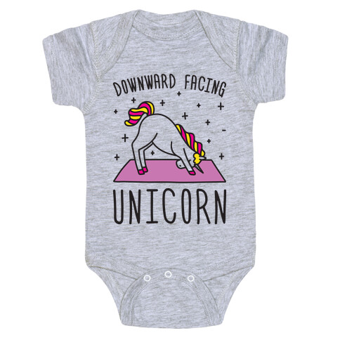 Downward Facing Unicorn Baby One-Piece