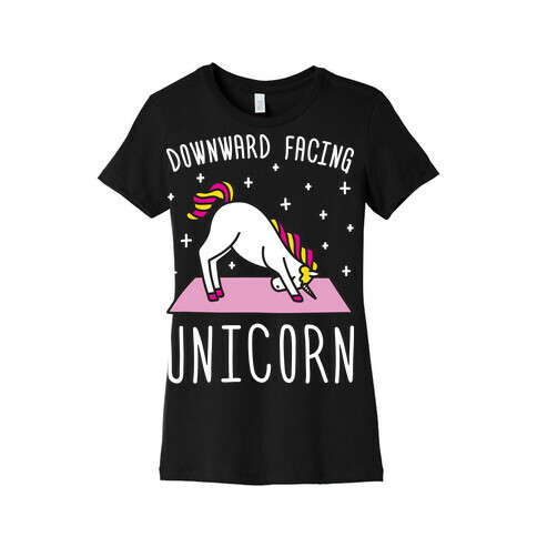 Downward Facing Unicorn Womens T-Shirt